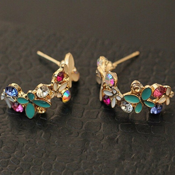 Jewelry - Crystal Rhinestone Ear Stud Earrings Price Firm